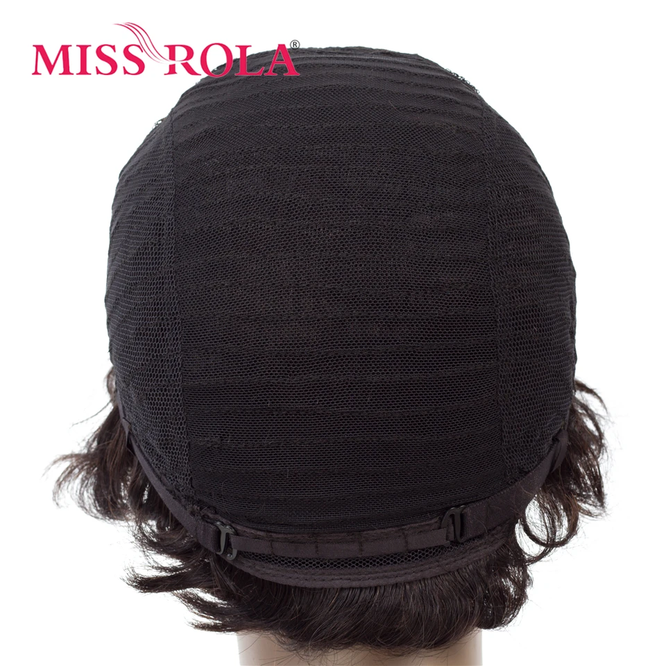 FRÄULEIN ROLA Brasilianische Hepburn Pixie Cut Perücken Maschine Gemacht Kurze Finger Welle Haar Perücke 100% Menschliches Haar Ozean Welle Haar perücke Nicht-Remy – Detail 12