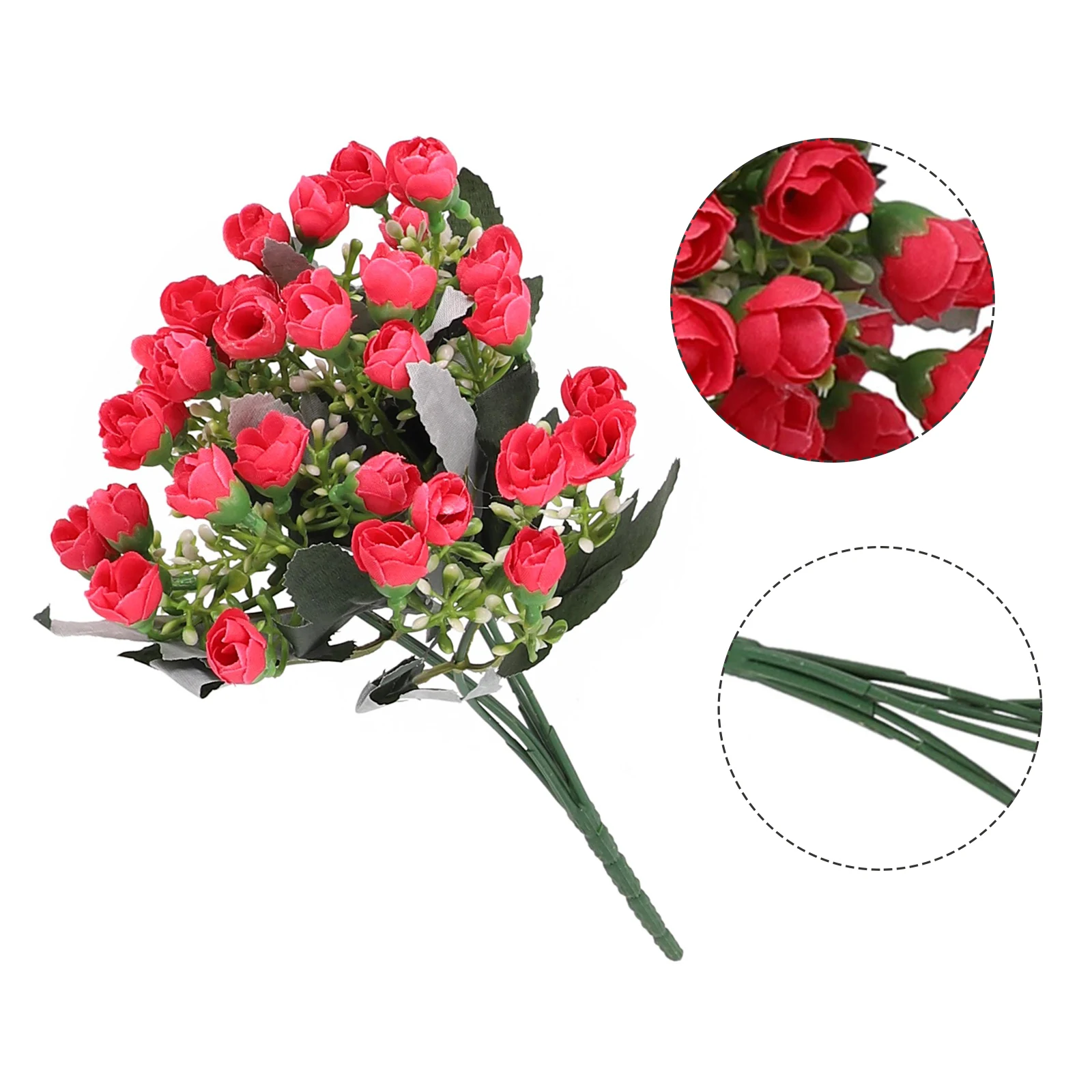 

36 Heads Artificial Flower Rose Bud Bouquet Fake Flowers For Home Kitchen Office Wedding Parties Xmas Garden Decor Fake Flower