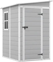 5x4 FT Outdoor Storage Shed, Resin Storage Shed with Floor & Lockable & Window Door for Patio Furniture,Garden Tools and Bicycle 1