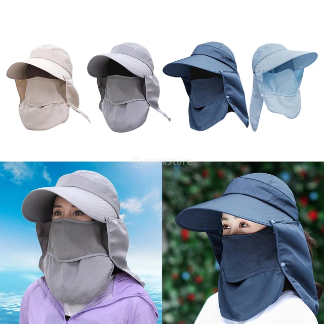 Summer Sun Hats Outdoor Hiking Hat with Removable Face Neck Flap Cover  Breathable Fisherman Hat UV Protection for Men Women - AliExpress