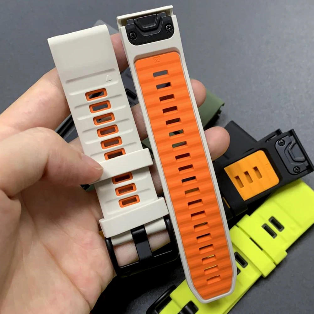 Premium Silicone Sports Watch Band - QuickFit Design, 26mm/22mm Strap