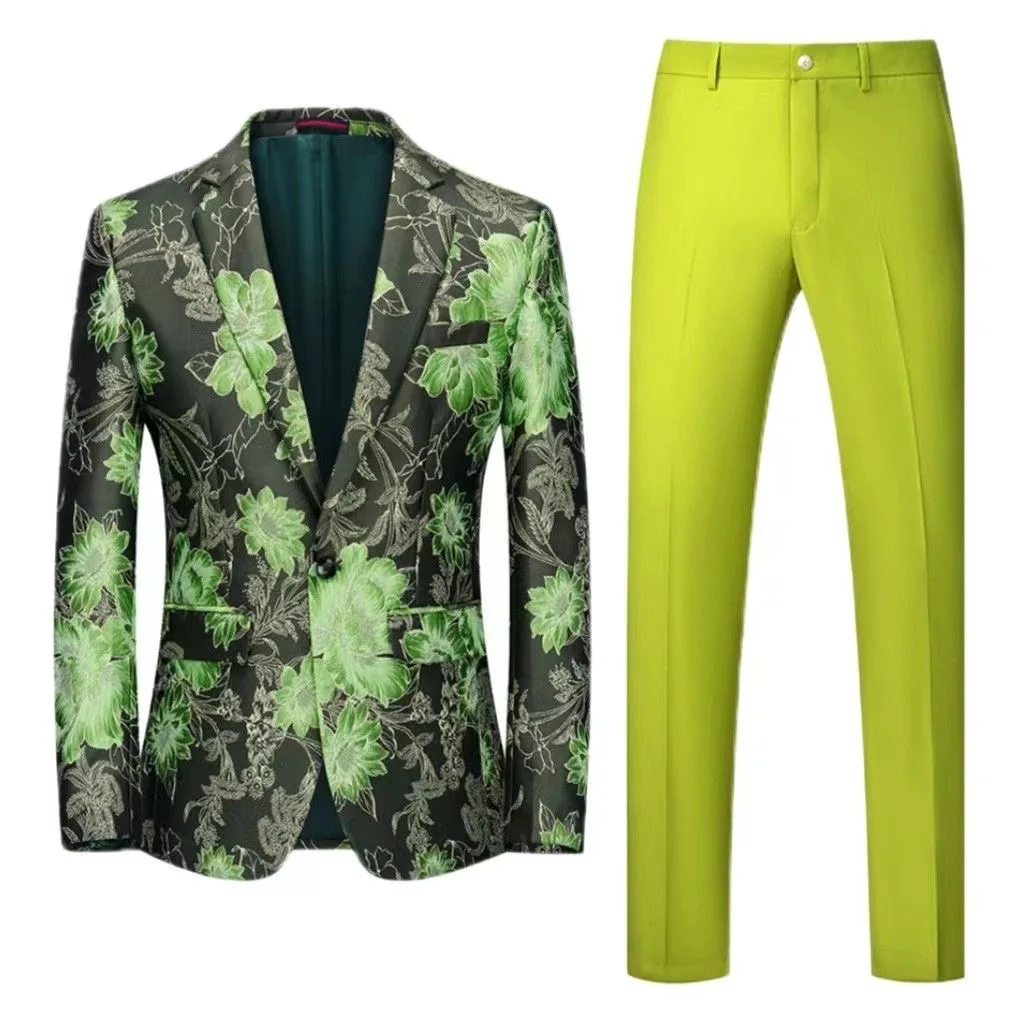 Z257Dress banquet host performance high-end suede suit British style slim suit