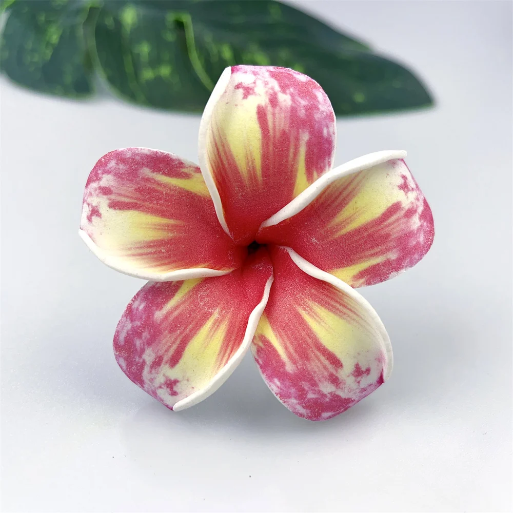 4 fermagli per capelli da donna con fiori hawaiani, motivo ibisco, con rosa, 8,9 cm, accessori per capelli per vacanze, feste in spiaggia, bohémien
