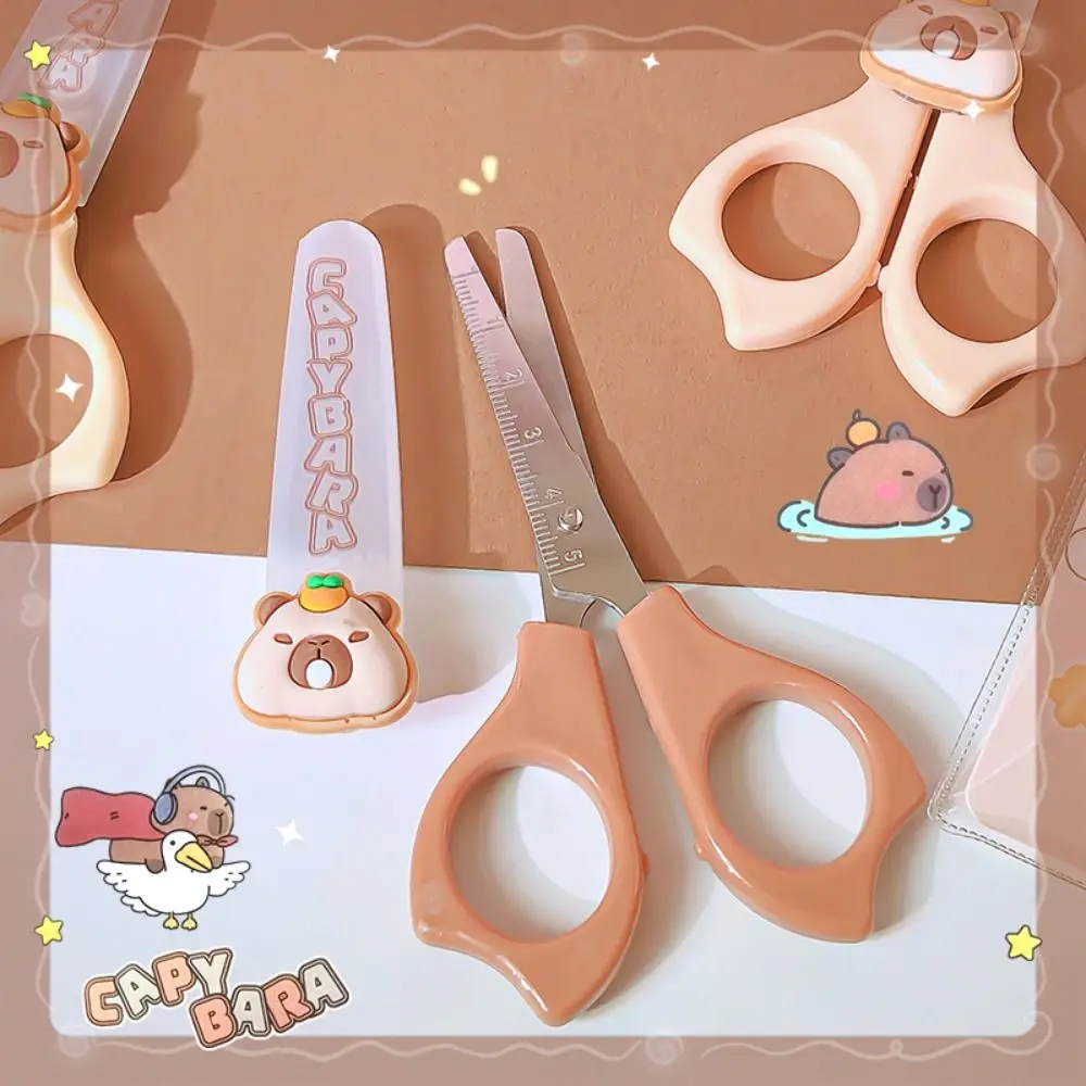 Cute Cartoon Capybara Scissors Safety DIY Hand Made Scissors Paper Cutting Gifts Children's Stationery School Supplies paper cutter stationery scissors soft handle scissors portable scissors cutter