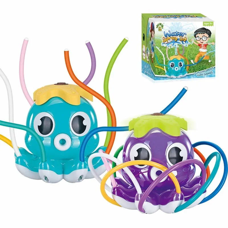 Kids Outdoor Octopus Water Sprinkler Toys Backyard Garden Water Toys Lawn Summer Yard Cartoon Splash Sprinkler Baby Bath Toy 2