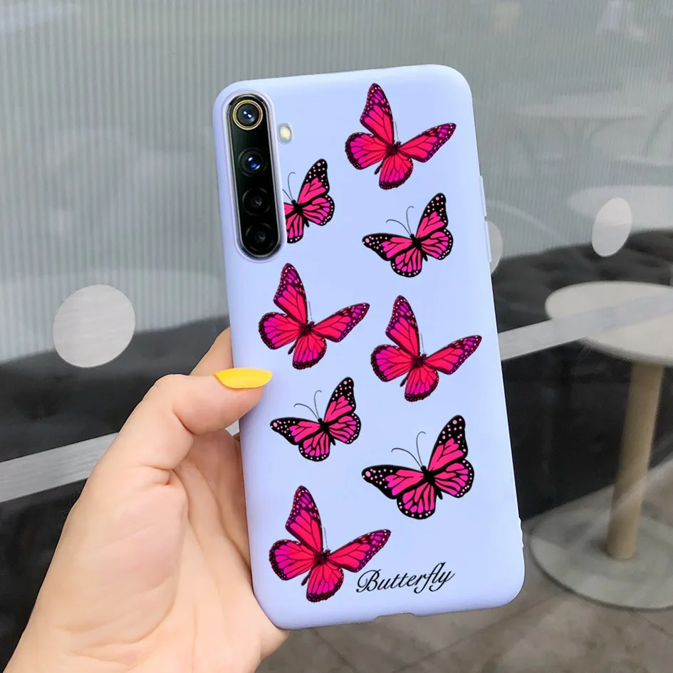 mobile pouch waterproof For Realme 6 6 Pro Case Cute Milk Cow Flower Patterns Soft Back Cover For OPPO Realme 6 6S 6Pro RMX2061 Coque Funda Realme6 Capa iphone waterproof bag Cases & Covers