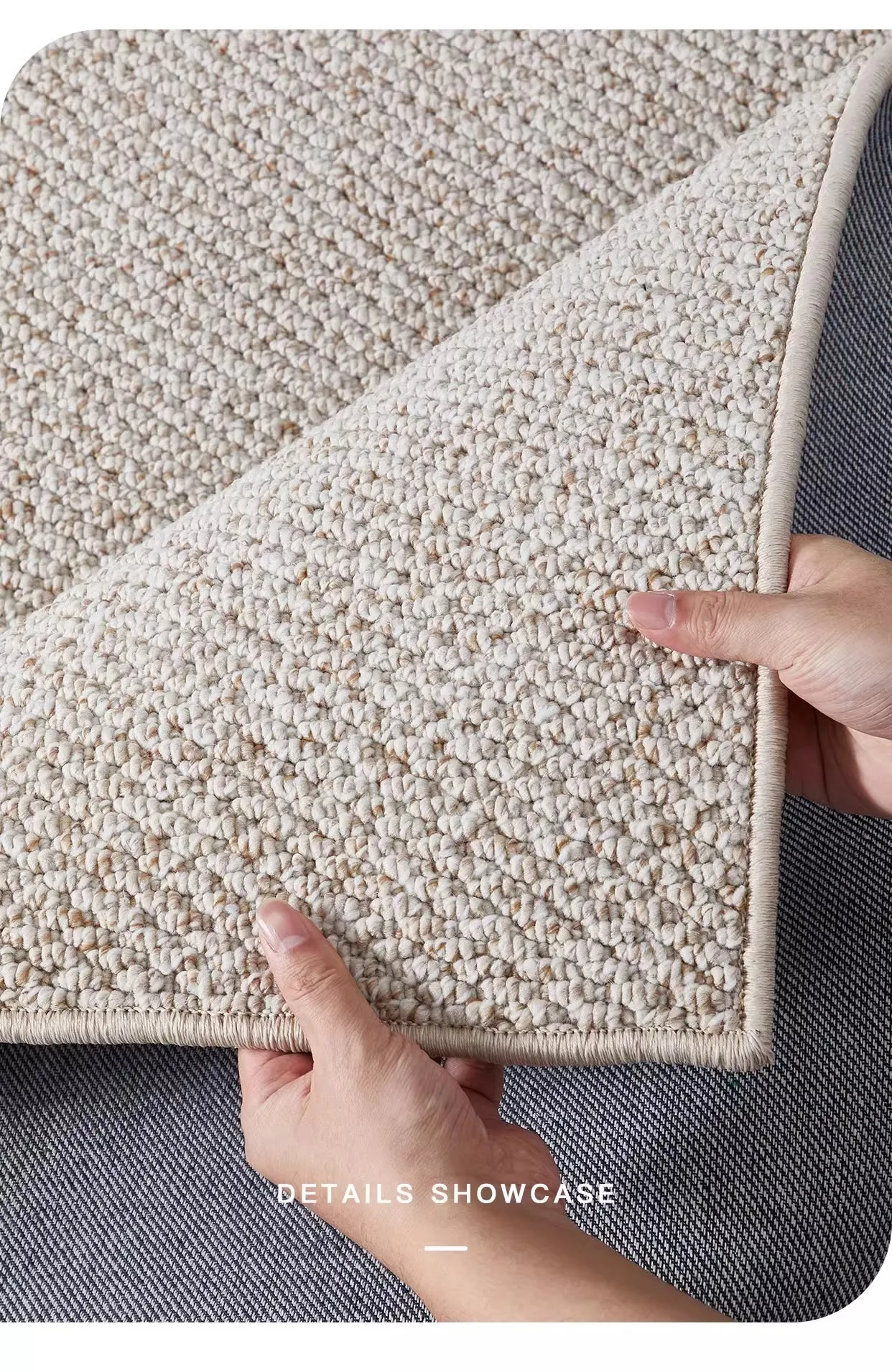 

GBB0885 Wool living room sofa, pure white carpet, modern and simple Nordic plain bedroom floor mat