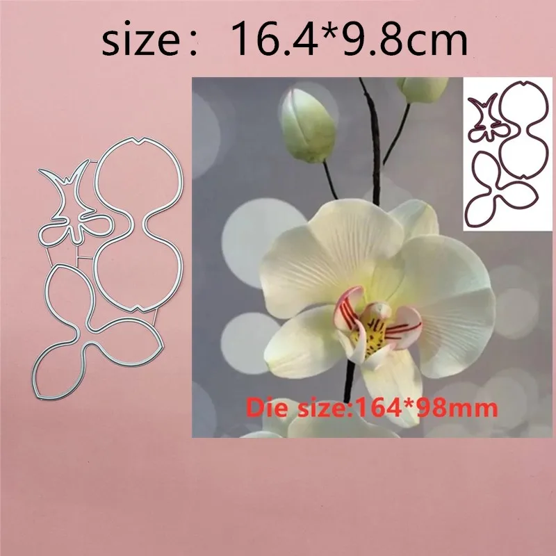 

Orchid Flower Metal Cut Dies Stencils for Scrapbooking Stamp/Photo Album Decorative Embossing DIY Paper Cards