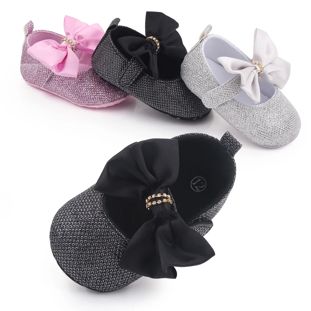 Spring Autumn Beautiful Baby Girl Princess Shoes Soft Soled Butterfly Bowknot Fashion Design Solid Newborn Prewalker Shoes D2677 3