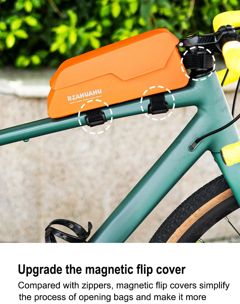 Fahrrad Oberrohr Tasche Magnetische Deckel MTB Straße Kies Fahrrad Nylon Riemen Schrauben Halterung Tasche Große Kapazität Regendicht Radfahren Zubehör – Detail 10