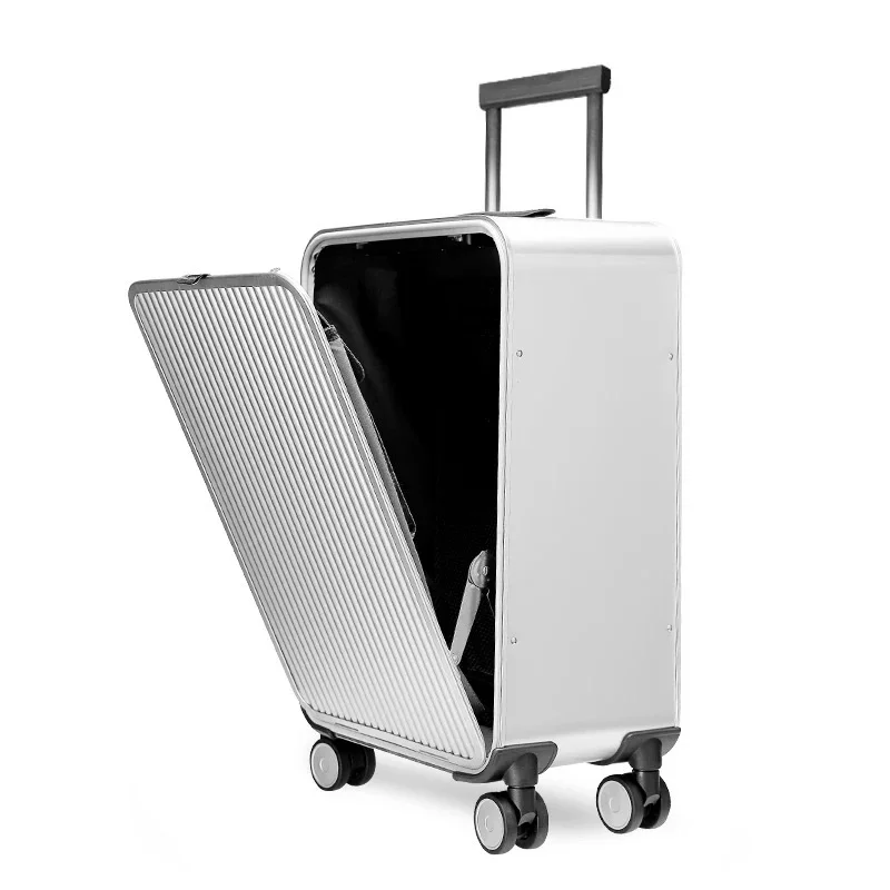 Firstmeet 100% All Aluminium Travel Rolling Bagagli New Luxury Fashion Valigia Spinner Carry On Trolley Case 16/20/24 Pollici