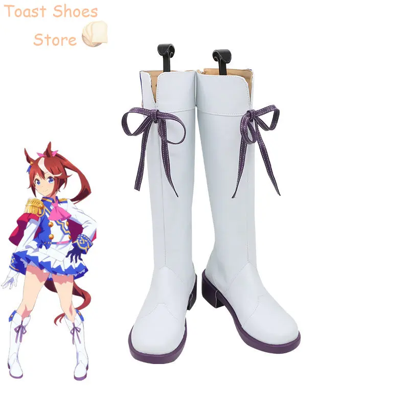 Gioco Umamusume: Pretty Derby Tokai Teio Cosplay Shoes Halloween Carnival Boots Cosplay Prop Anime Pu Leather Shoes Costume Prop