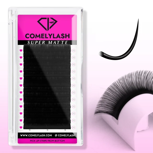 Comelylash 0.03 Super Matte Cashmere Mink Lash Extensions Tray Siberian Russian Individual Volume Lash Tray 1