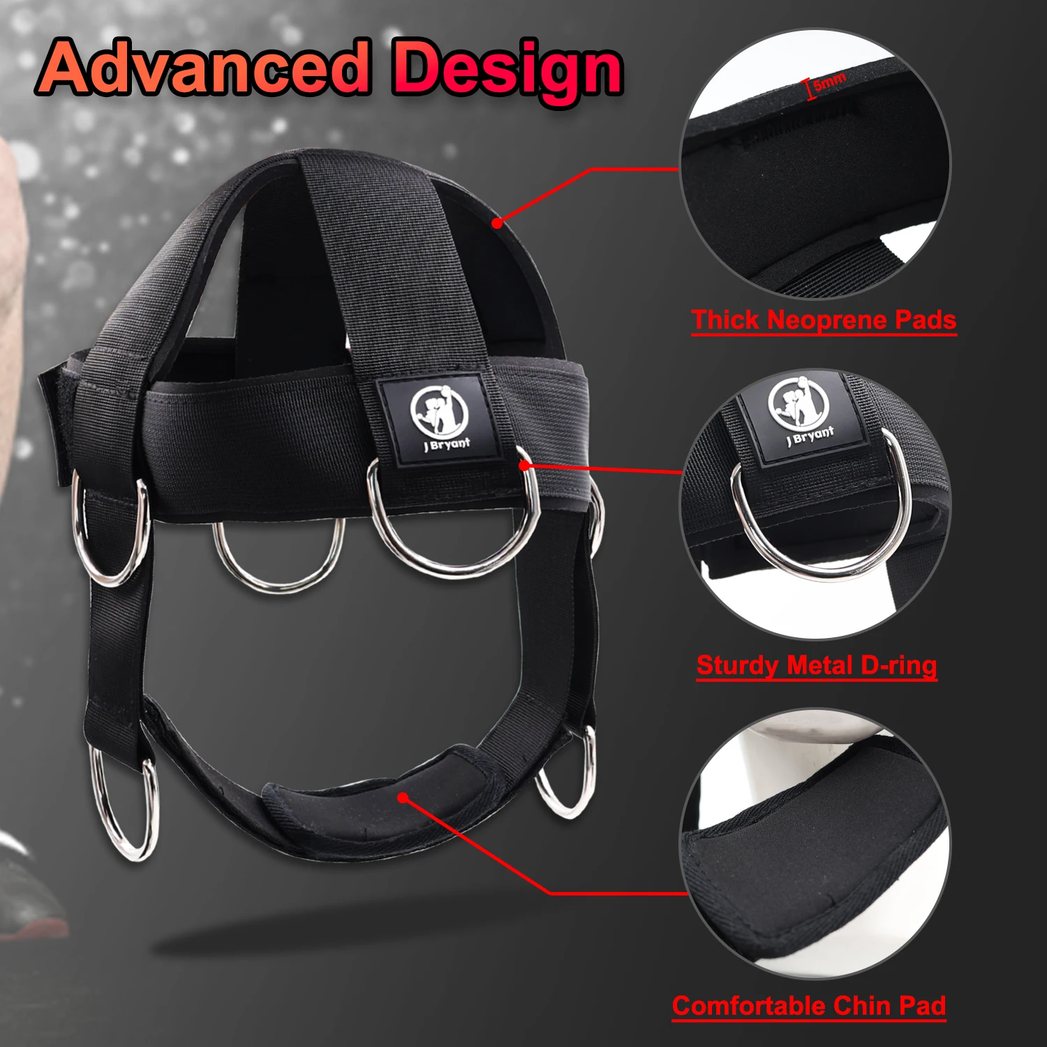 Neck Head Harness Weight Lifting Training with Resistance Bands, Door Anchor and Chain, Full Range Muscle Workout 2