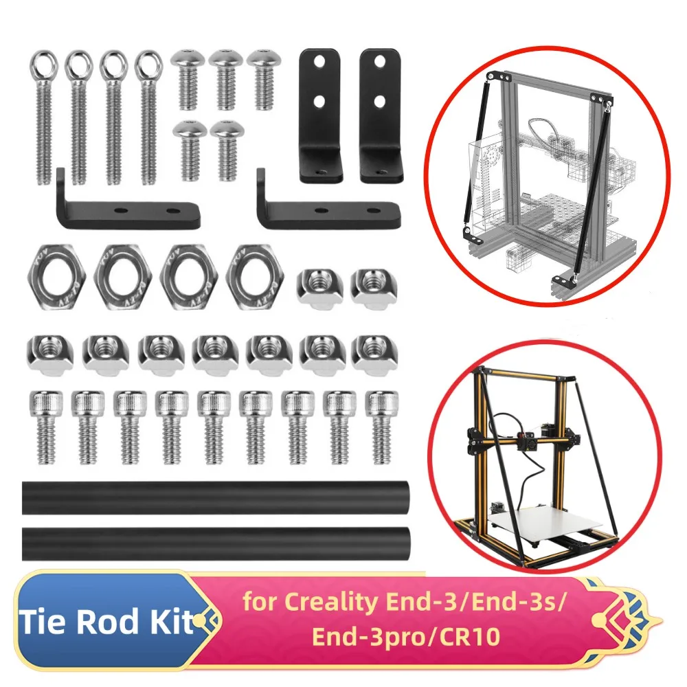 For Ender-3 3S 3Pro v2 Dual Z Metal Tie Rod Assembly Aluminum Support Frame Upgrade Kit Fro CR10 Cr10s 3D Printer Accessories dual gear extruder diy assembly metal material large extrusion force printer extruder for cr10 for cr10 s4 for s5 ender 3 hot