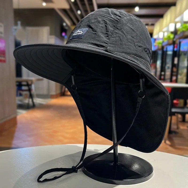 Wide Brim Bucket Hat with Neck Flap Waterproof & Quick-drying Panama Caps for Women Men Fishing Camping Hiking Autumn Travel 1Pc bucket hat