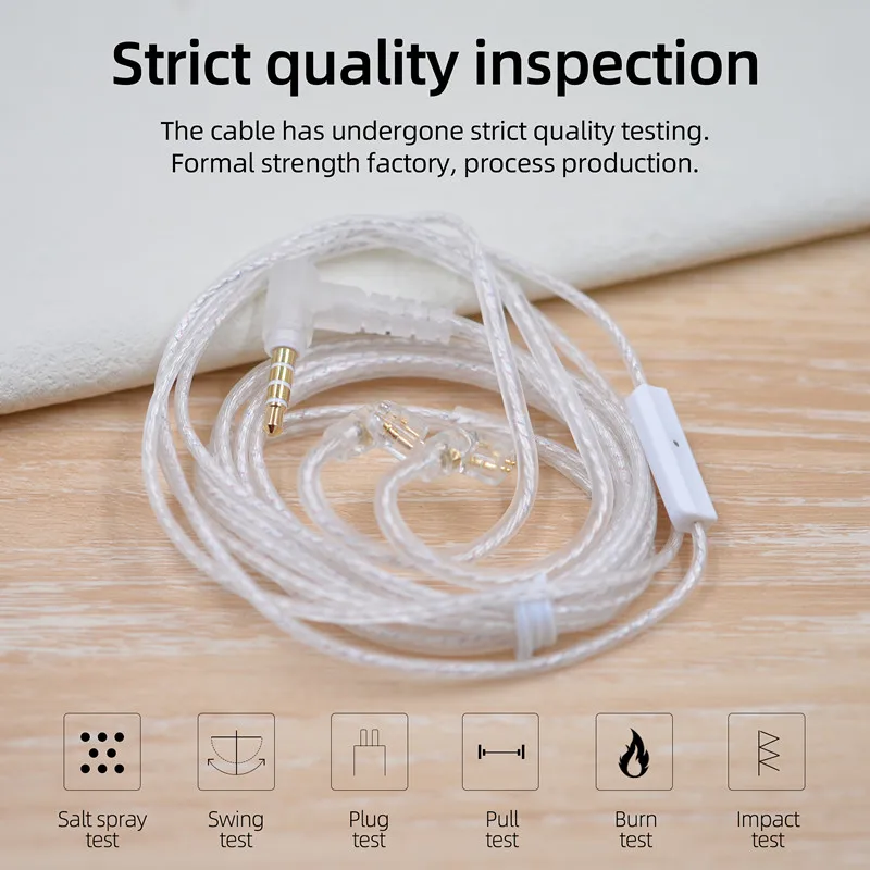 Kz-シルバーメッキアップグレードイヤホンケーブル