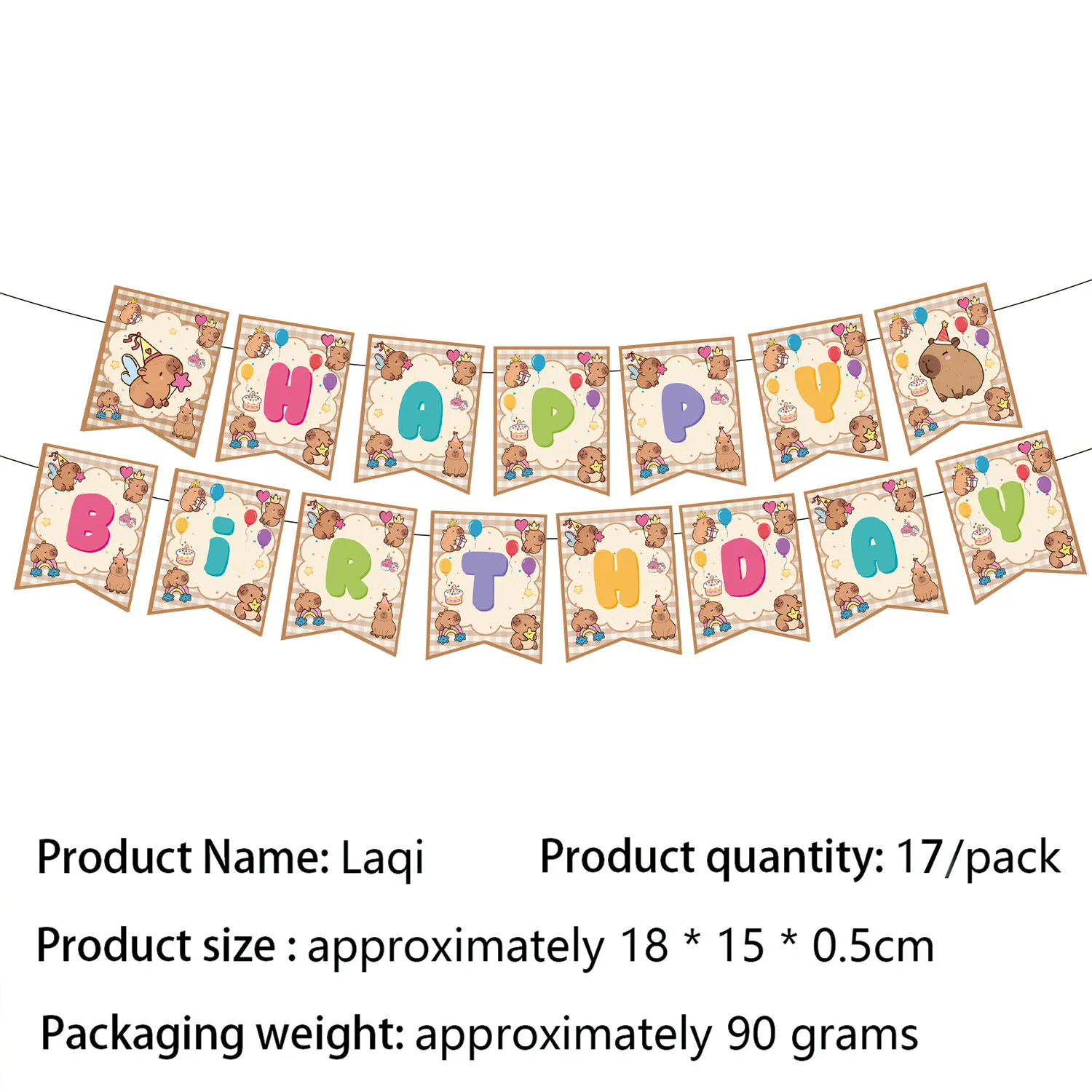 Cartoon Tier Capybara Thema Geburtstag Banner Wirbel hängen Cupcake Topper Ballon für Kinder Geburtstag Baby Shower Party Dekor – Detail 2