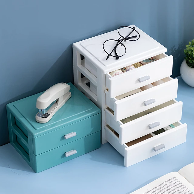 Desktop Plastic Storage Drawers Organizer Box Container Office