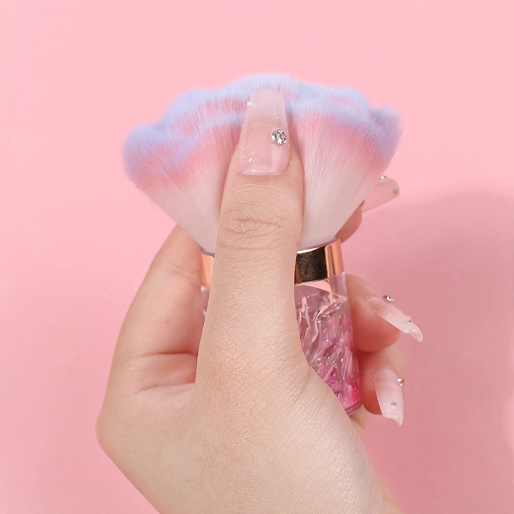 Nail Art Mushroom Rose Head Brush Remove Nail Dust Brush Polish Powder Cleaning Tool Beauty Makeup Brushes Manicure Accessories 3