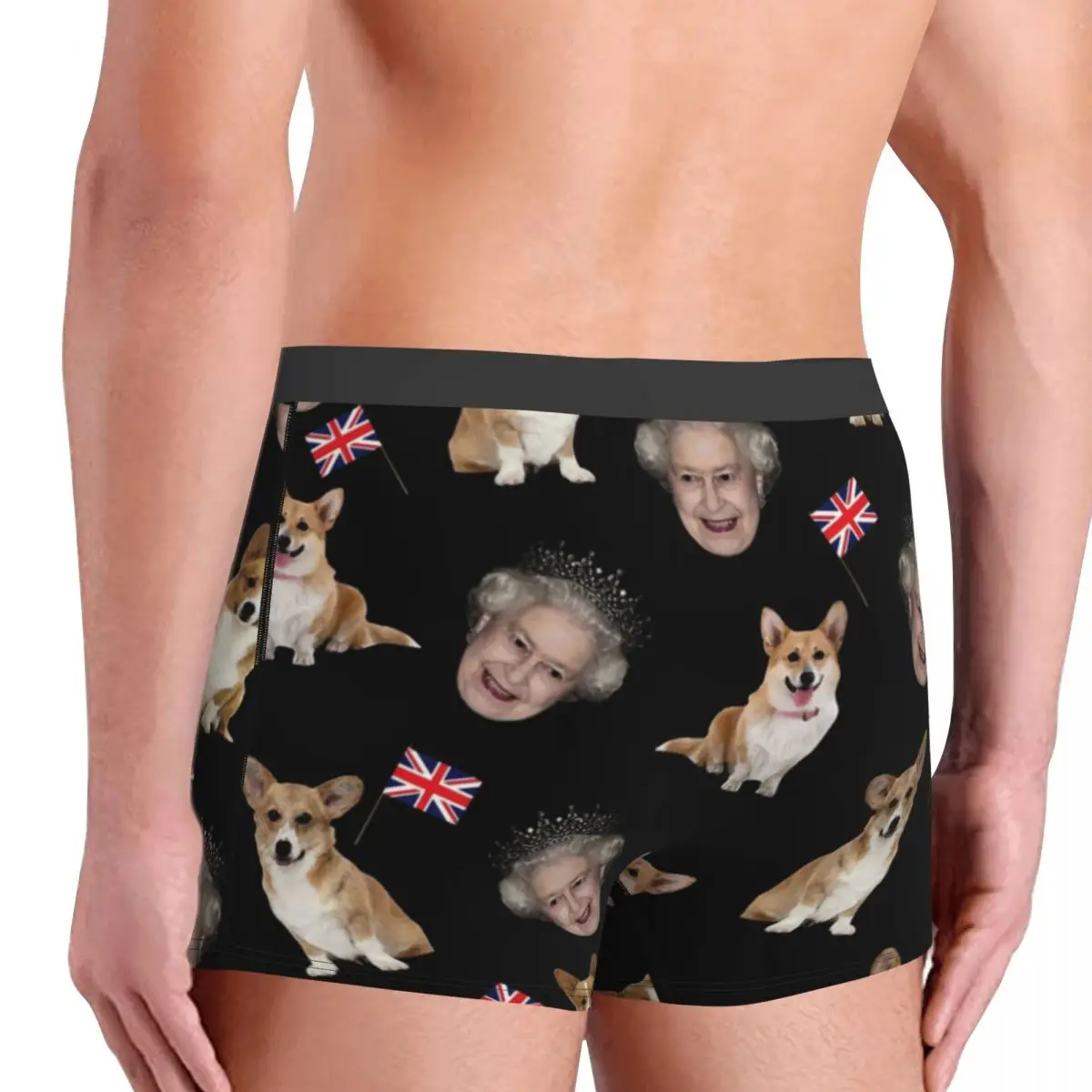 Queen Elizabeth And Corgis Pattern Boxer Shorts For Homme 3D Printed Male Underwear Panties Briefs Breathbale Underpants 4