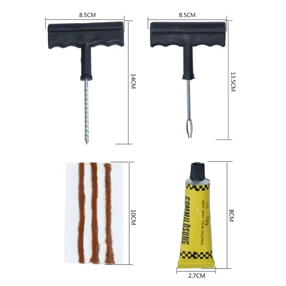 Tire Repair Kit 6pcs/Set Car Truck Motorcycle with Rubber Strip Tubeless Tyre Puncture Studding Plug