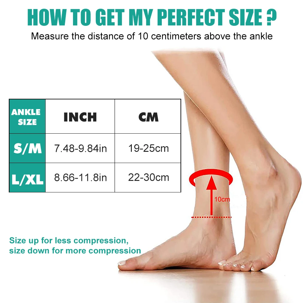 Compression Socks Ankle Support Brace 2Pcs Plantar Fasciitis Achilles Tendonitis