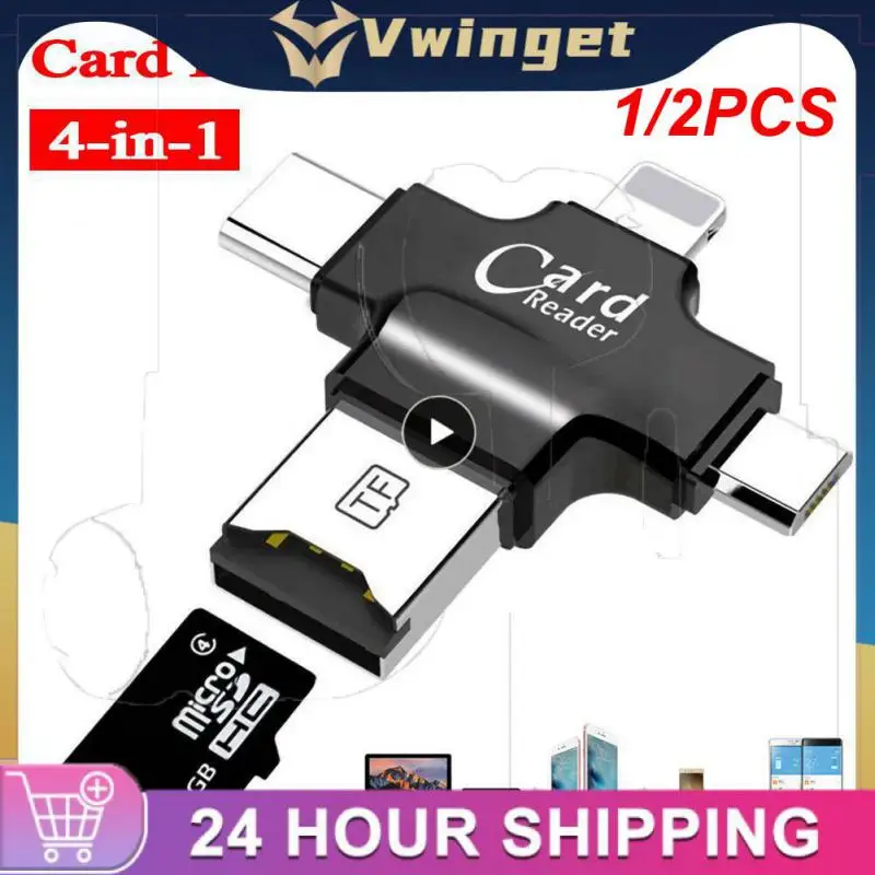 

Многофункциональный кардридер 4 в 1, 1/2 шт., Type-c/Micro USB/USB 2,0