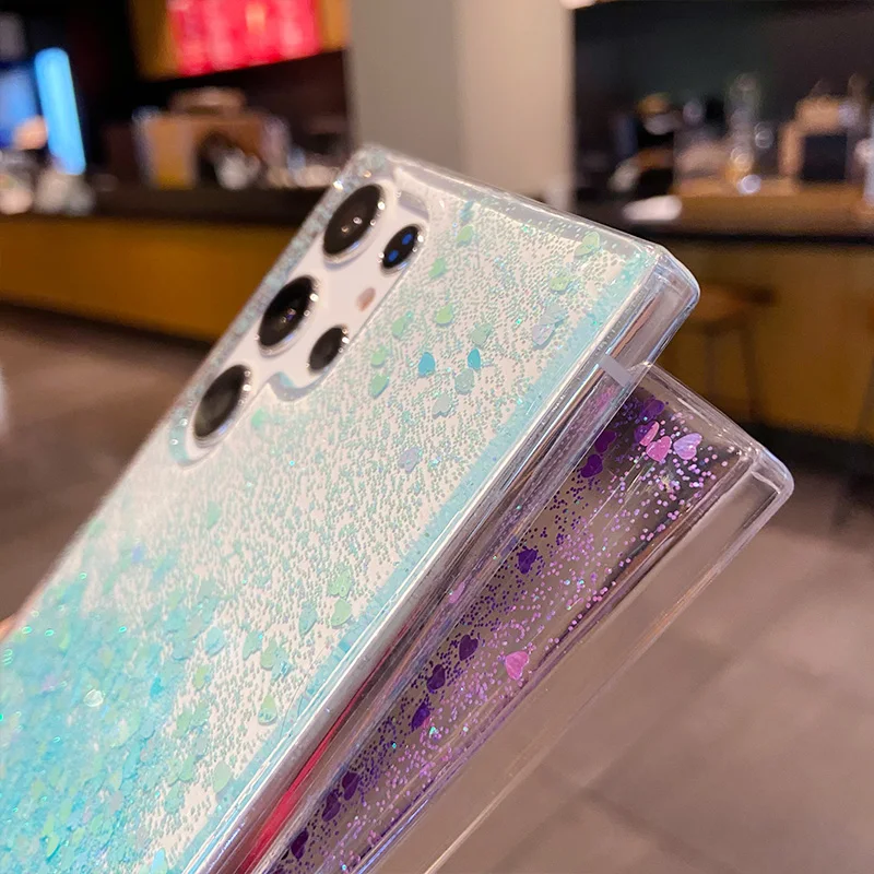 Glitter Butterfly Quicksand Gradient Epoxy Silicone Shockproof Phone Case