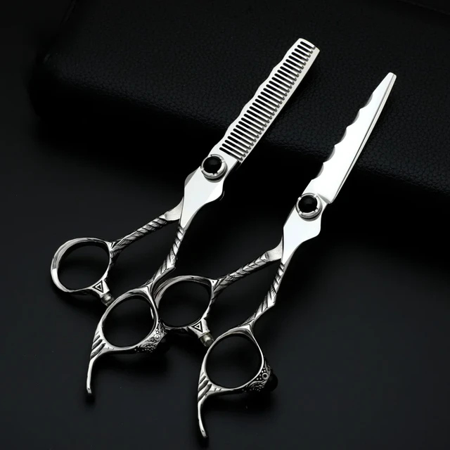 Hair Cutting Scissors, 6 Inch Professional Japan 440c Steel Black Gem Nut  Hair Scissors Cutting Barber Tools Haircut Thinning Shears Hairdresser