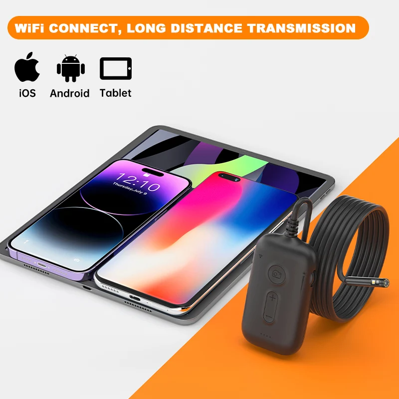 WiFi Industrial Endoscope Camera HD1080P Dual&Triple Lens Waterproof Rigid Cable Piping Camera Inspection Sewer Car Borescope 2