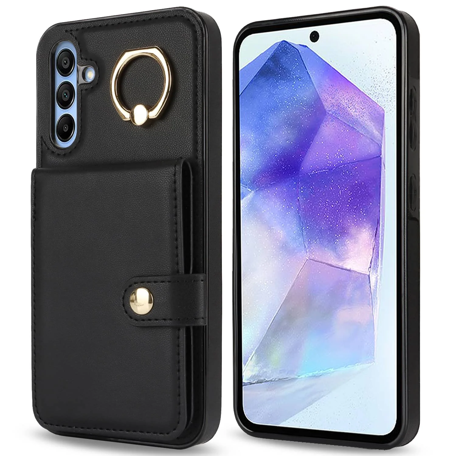 Elegant Flip Folio Wallet Case with Card Holder - Premium PU Leather Cover