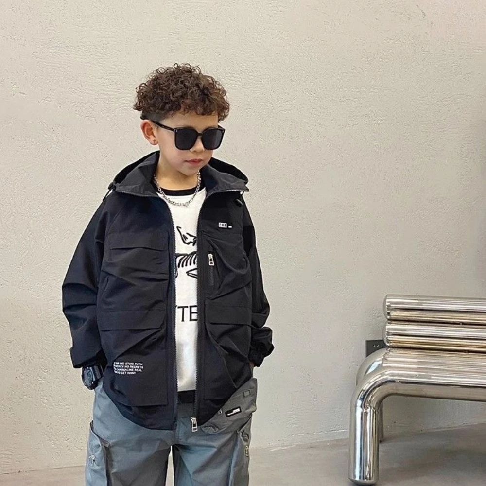 Big Size Spring Teenager Boys Coats Casual Outdoor Hooded Sweatshirt For Kids 5-14 Years Handsome Children Windbreaker Jacket kids jackets