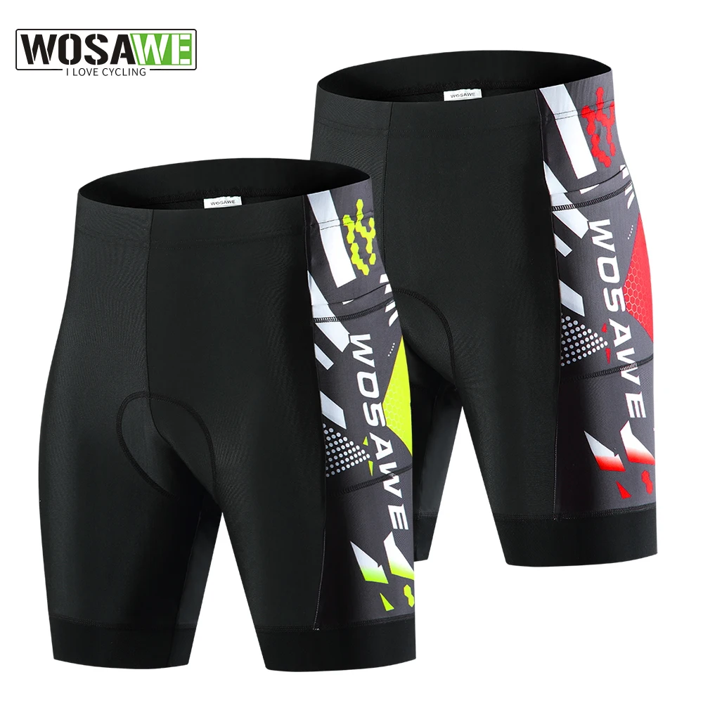 

WOSAWE Men's Cycling Shorts Pro Bike Team Summer Cycling Short Tights Bicycle MTB Road Bike Trousers Breathable 5D Gel Pad
