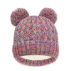 Imitation Cashmere Winter Baby Hat Gloves Scarf Set Fleece Warmer Scarves Thick Knitting Hats Boy Girl Cute Pompom Kids Beanie 4