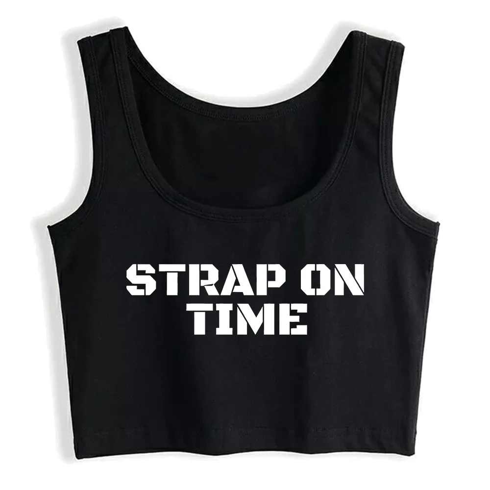 Strap On Time Design Sexy Pegging Crop Top Swinger Naughty Lifestyle Tank  Tops Hotwife Humorous Fun Flirty Sports Camisole - AliExpress