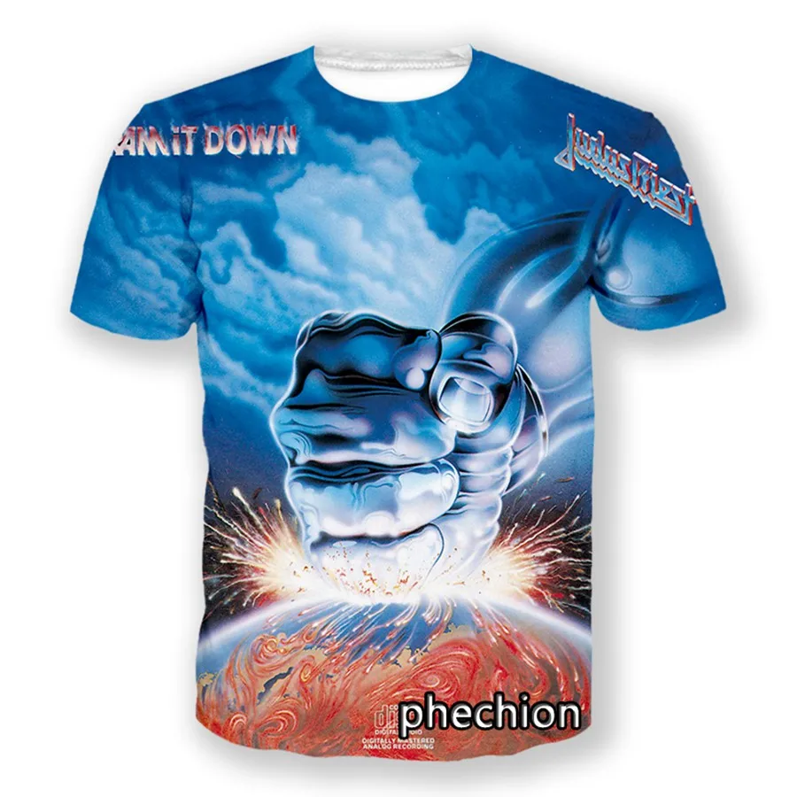 Short Sleeve T Shirt Metal Judas Priest Band Album 3D Print Men/Women Hip Hop Streetwear