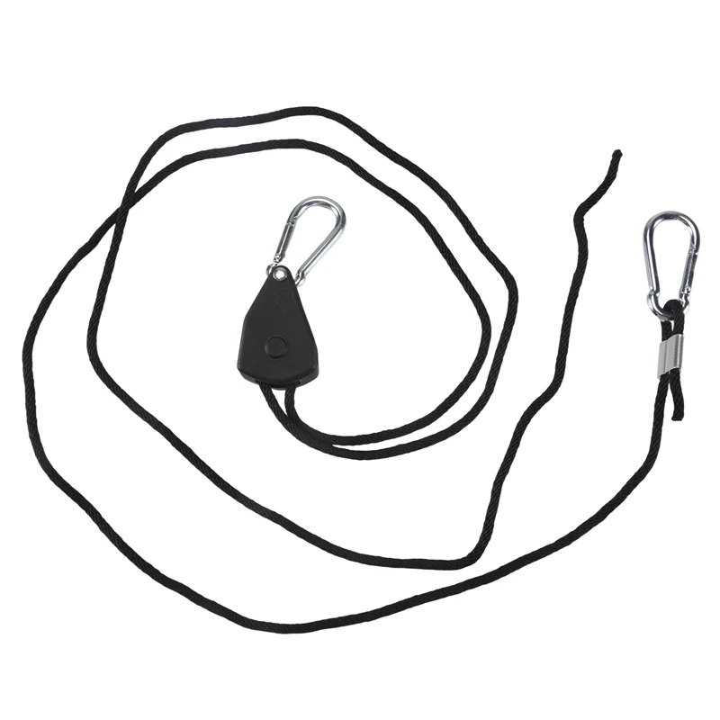 Hot 6PCS Adjustable 1/8Inch Lanyard Hanging For Tent Fan Led Grow Plant Lamp Rope Ratchet Hanger Pulley Lifting Pulley Hook