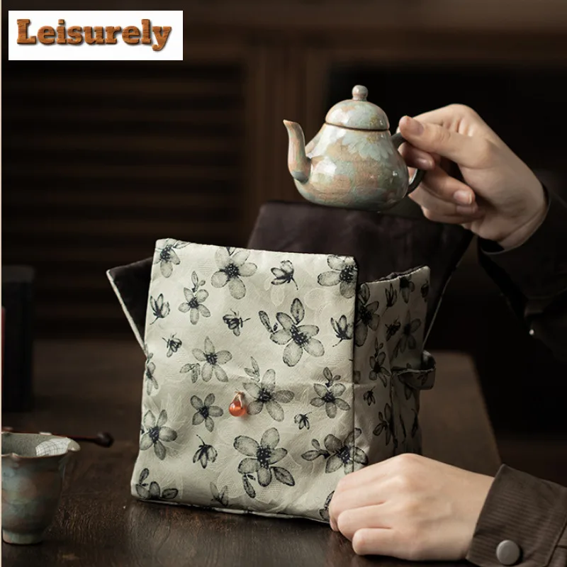 Daisies Weaving Cotton Tea Cozies Aesthetic Bundle Tea Cozy For Teapot Hand Bag Travel Tea Set Bag Teaware Supplies Ornaments