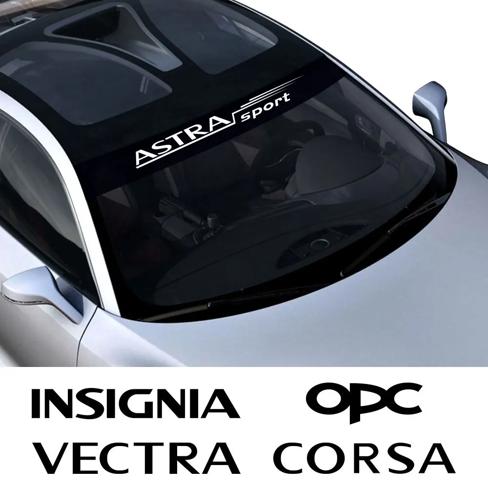 For Opel Astra H G J K Corsa D E C Insignia Vectra B Mokka Car Front  Windshield Stickers Vinyl Film Checkered Decals Accessories