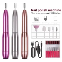 portable Electric Manicure Milling Cutter Set Professional Nail Drill Machine Nail Files Drill Bits Gel Polish Remover Tools 2