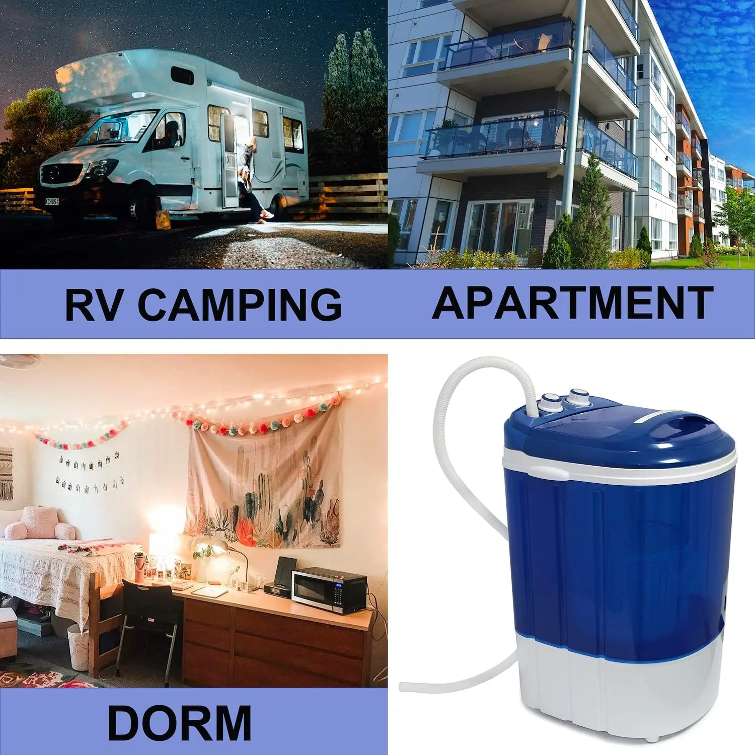 

7LB Capacity Portable Mini Washing Machine w/Spinner Timer Control Compact Clothes Laundry Washing Machine For Apartment Traveli