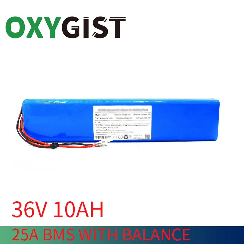 

OXYGIST 10Ah 10S4P 36V High power rechargeable lithium-ion battery pack for FIIDO ebike bicycle scooter motor with 25A BMS