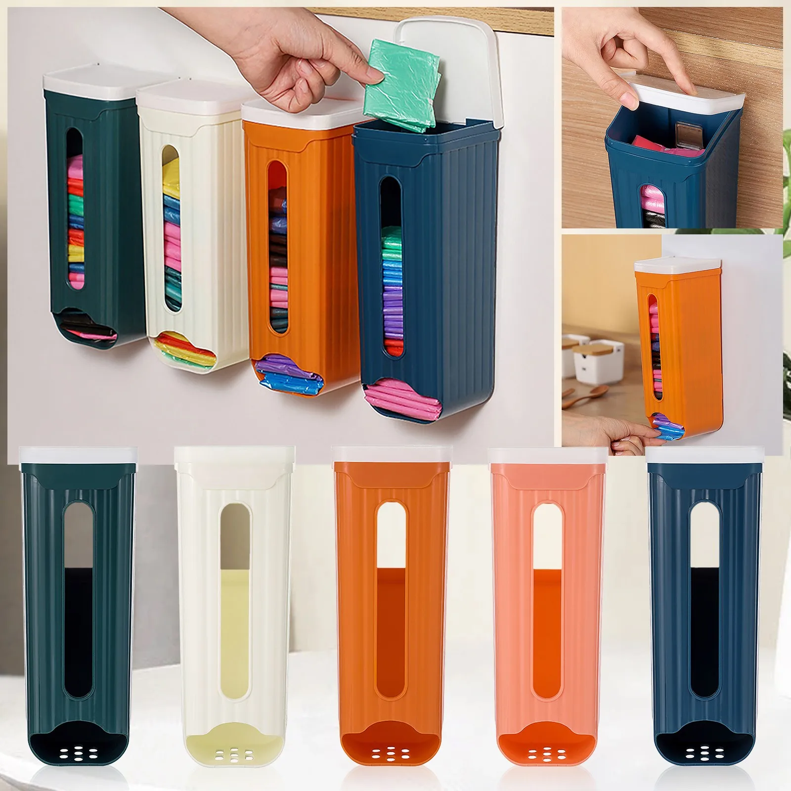 Trash Bag Dispenser Wall Mounted Grocery Garbage Bag Holder Plastic Bag