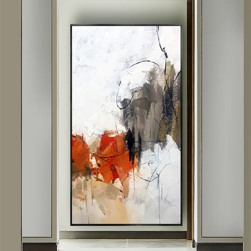 

Original Handmade Abstract Oil Painting On Canvas Textured Boho Colorful Block Paintings Decor Living Room Wall Art Picture Gift