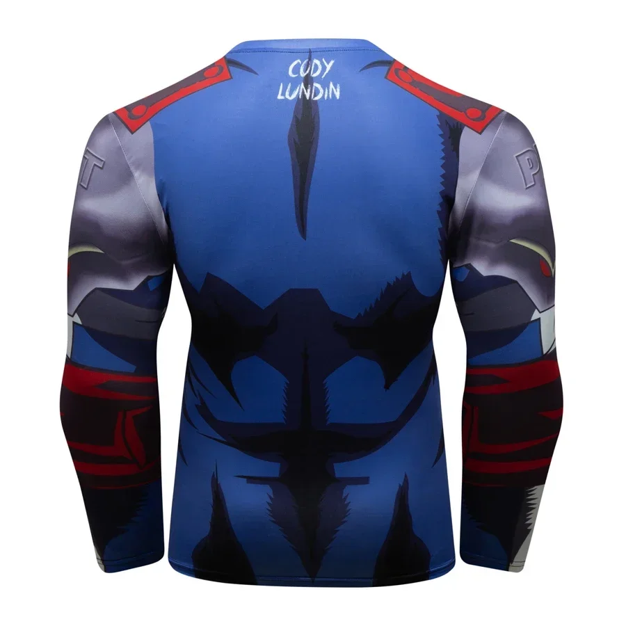 Économie College en 3D Anime pour hommes, chemises de compression, t-shirts à manches longues, t-shirts de fitness, t-shirt 6