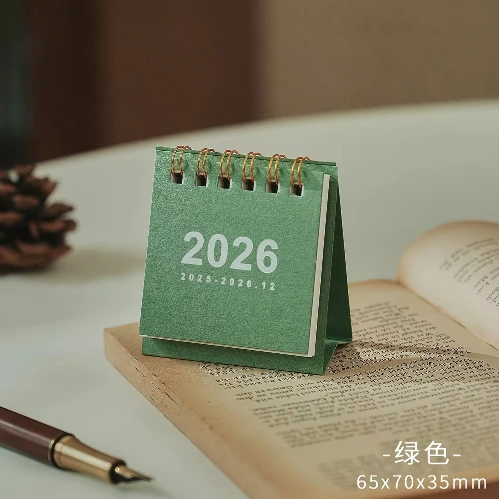2026 미니 심플 캘린더 소형 책상용 캘린더 창의적인 코일 캘린더 플래너 데스크탑 장식 사무용 문구