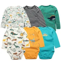 6PCS Baby Girl Clothes 2023 Unisex 100% Cotton Baby Bodysuits Long Sleeves Newborn Baby Boy Jumpsuit infantil Clothing Ropa Bebe 1