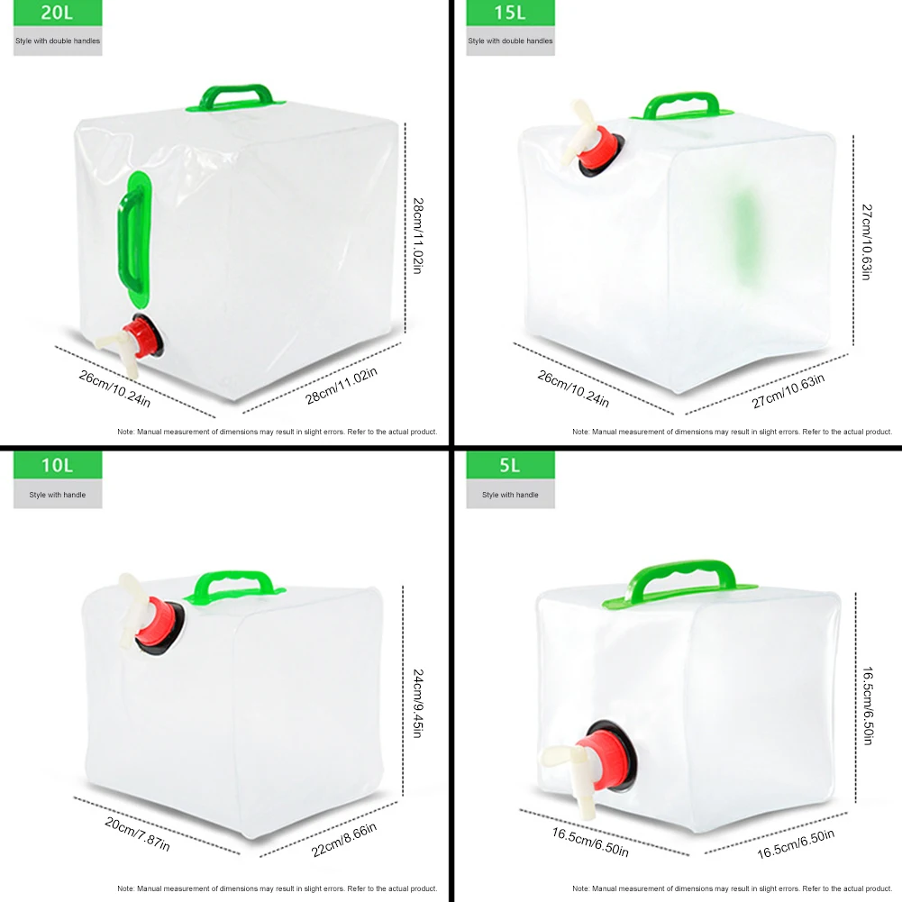 5L/10L/15L/20L 물탱크 휴대용 캠핑 버킷 물 저장 대용량 누수 없음 캠핑 장비 용품