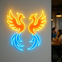 Phoenix Neon Sign,Firebird Art Sign,Bird Led Sign Pair of Phoenixes LED Decor, Phoenix and Feathers Neon Decor,Gift for Her 5